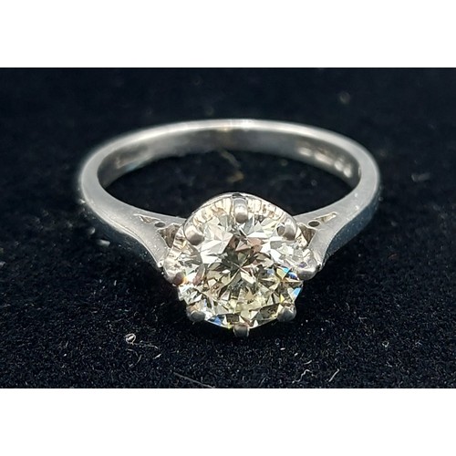 168 - An 18ct white gold Solitaire Diamond ring, claw set, approx. 1.32ct, 3.3gms, ring size J