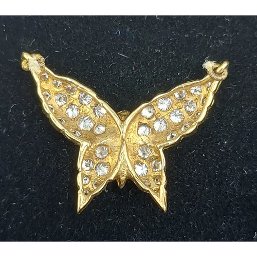 171 - An 18ct gold pendant in the form of a Butterfly set with Diamonds, 1.9gms