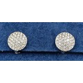 A pair of 18ct white gold Diamond cluster earstuds within a Theo ...