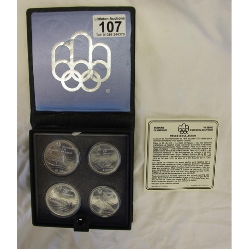 107 - Canadian series VII sterling silver Olympic coin set (2 x $10 & 2 x $5) in box