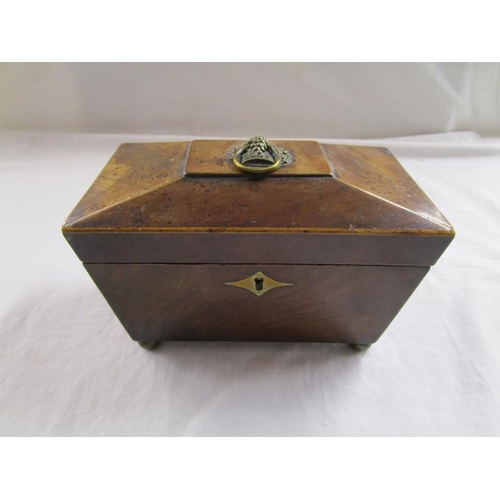 145 - Georgian mahogany tea caddy