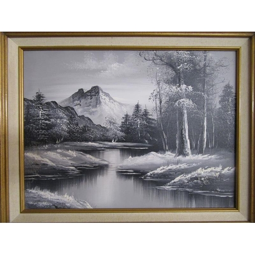 203 - Monochrome oil painting - Canvas size 39cm x 29cm