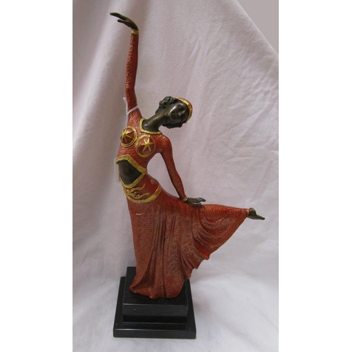 271 - Bronze - Art Deco Lady (painted) - H: 44cm