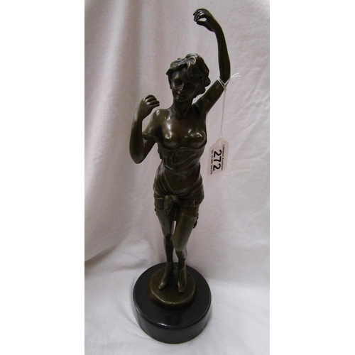 272 - Bronze - Saucy Art Deco Lady - H: 44cm