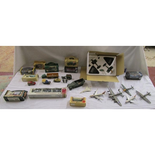 273 - Collection of diecast models etc to include military planes & vans