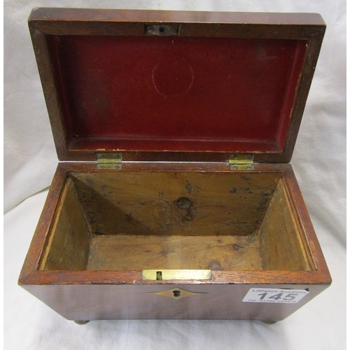 145 - Georgian mahogany tea caddy