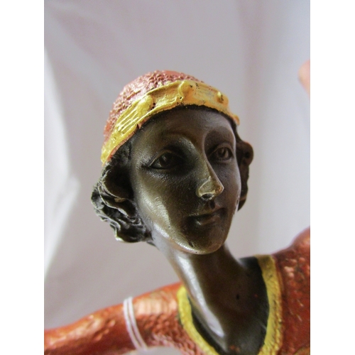 271 - Bronze - Art Deco Lady (painted) - H: 44cm