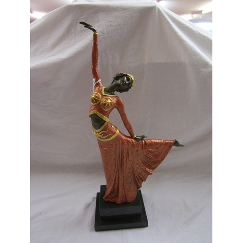 271 - Bronze - Art Deco Lady (painted) - H: 44cm