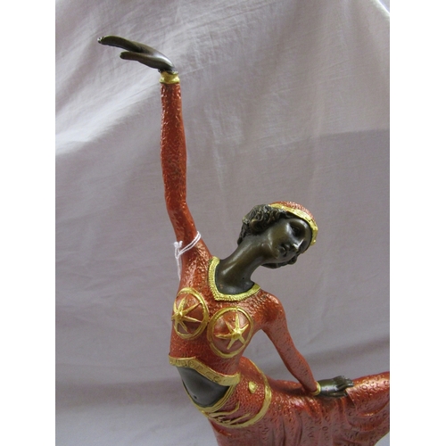 271 - Bronze - Art Deco Lady (painted) - H: 44cm