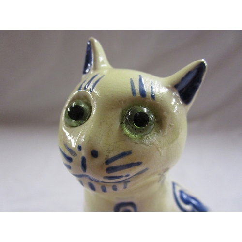 123 - Pair of ceramic cats - H: 15.5cm