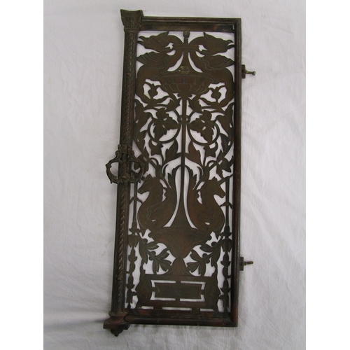 223 - Pair of early brass pierced grill doors