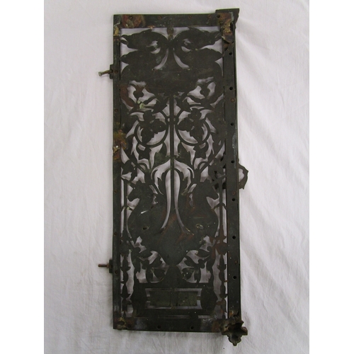 223 - Pair of early brass pierced grill doors