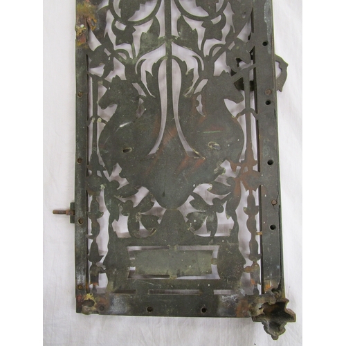 223 - Pair of early brass pierced grill doors