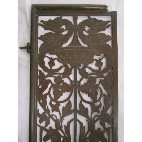 223 - Pair of early brass pierced grill doors