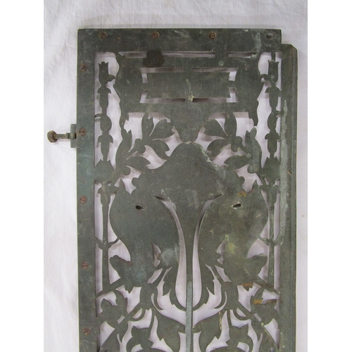 223 - Pair of early brass pierced grill doors