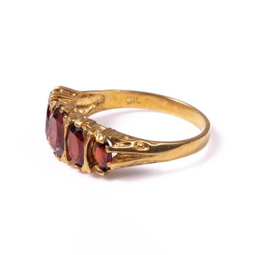 24 - 18ct silver-gilt garnet (2.80ct total) ring