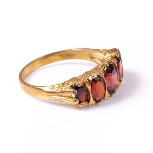 24 - 18ct silver-gilt garnet (2.80ct total) ring