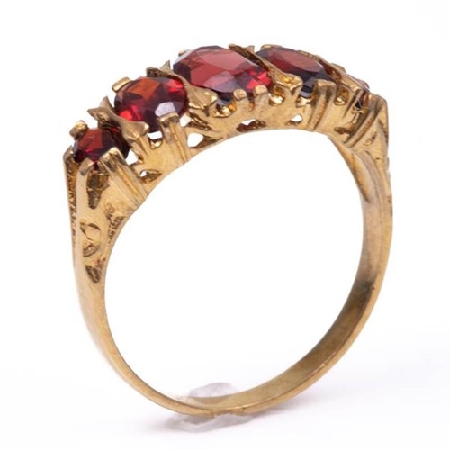 24 - 18ct silver-gilt garnet (2.80ct total) ring