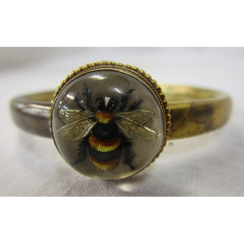 123 - Bangle set with bumble bee motif