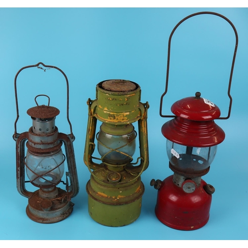 203 - 3 hurricane lamps