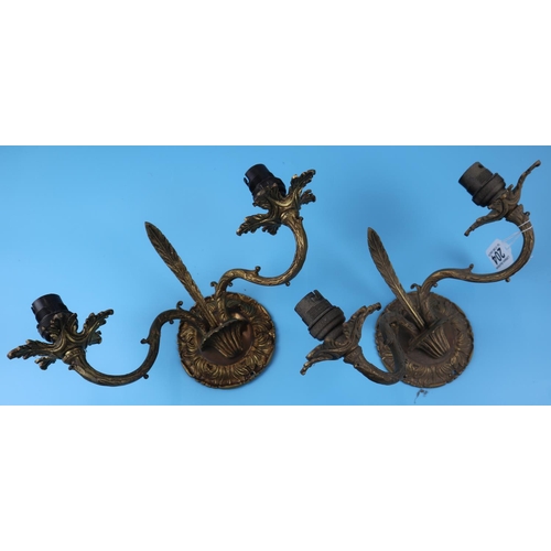 204 - Pair brass wall sconces