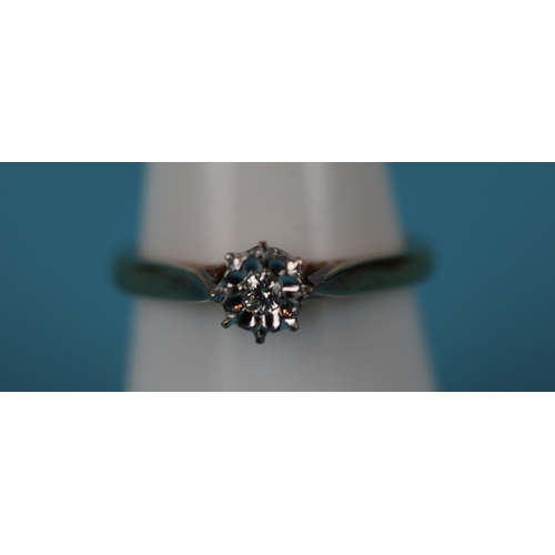 24 - Gold diamond solitaire ring