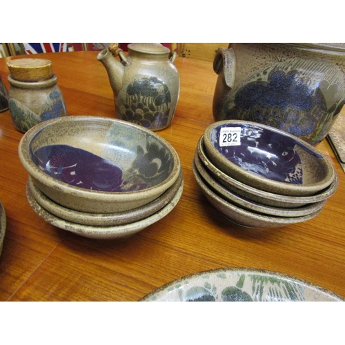 282 - Collection of Diana Worthy Crich Pottery - Moody blue