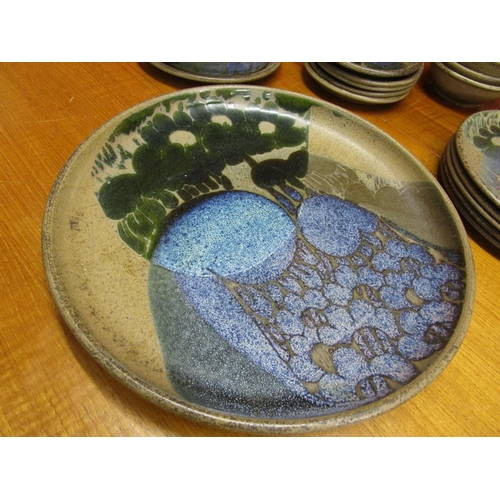 282 - Collection of Diana Worthy Crich Pottery - Moody blue