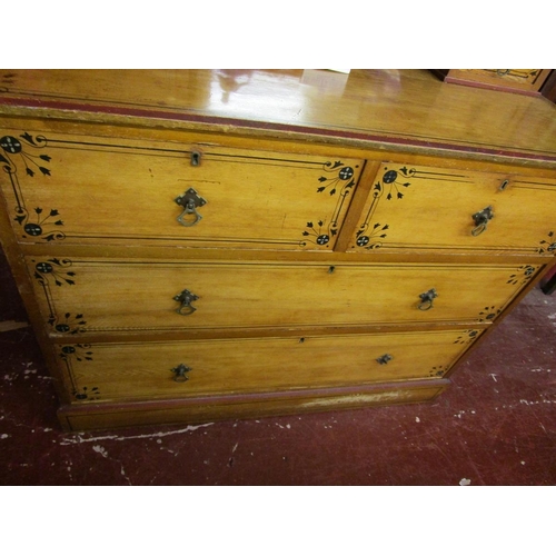 283 - Satinwood dressing chest - Approx W: 106cm D: 52.5cm H: 160cm