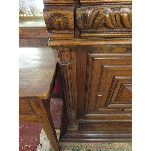 294 - French oak buffet - Approx W: 140cm D: 51cm H: 226cm