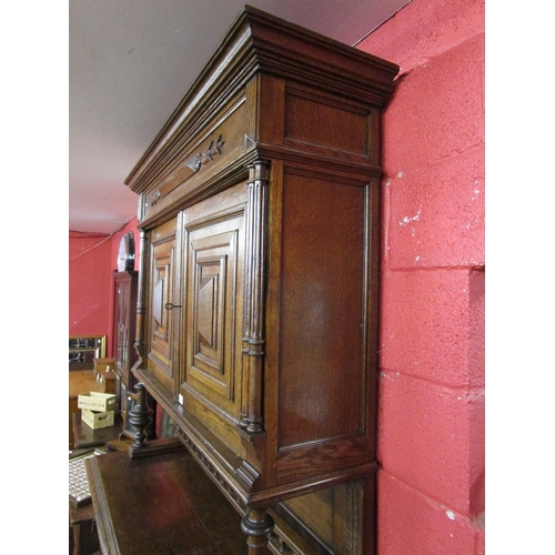 294 - French oak buffet - Approx W: 140cm D: 51cm H: 226cm