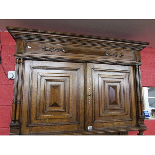 294 - French oak buffet - Approx W: 140cm D: 51cm H: 226cm