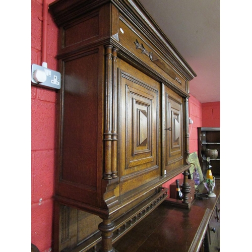 294 - French oak buffet - Approx W: 140cm D: 51cm H: 226cm