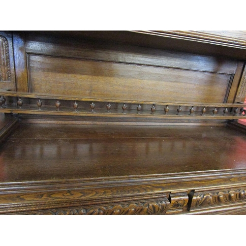 294 - French oak buffet - Approx W: 140cm D: 51cm H: 226cm