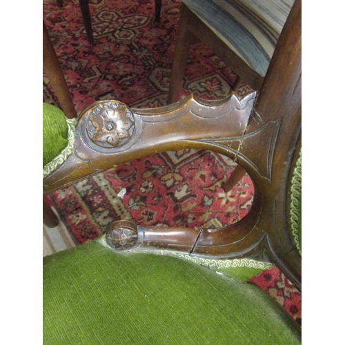 352 - Victorian cabriole leg armchair