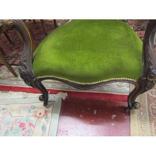 352 - Victorian cabriole leg armchair