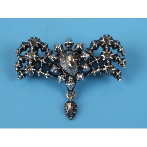 36 - Georgian silver diamond set brooch