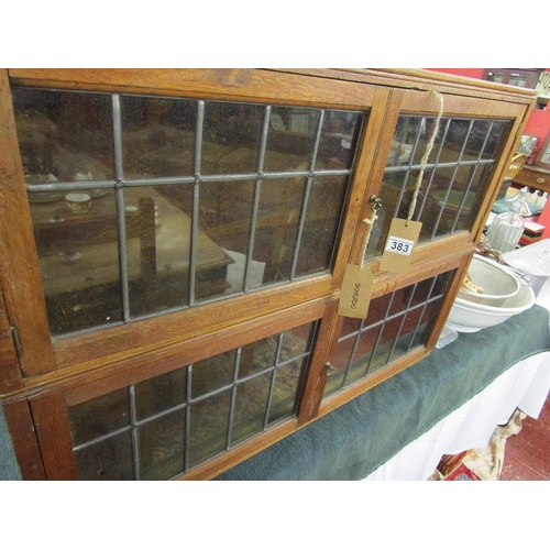 383 - Antique oak 2 tier barristers bookcase - Approx W: 88cm D: 23cm H: 62cm