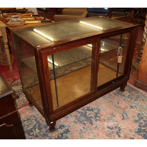 408 - Good quality oak & glass haberdashery cabinet - Approx W: 117cm D: 58.5cm H: 90.5cm