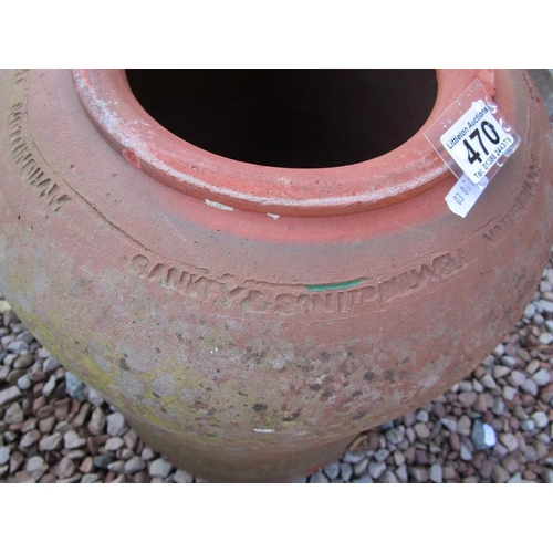 470 - Terracotta rhubarb forcer marked Nottingham, Sankey & Sons