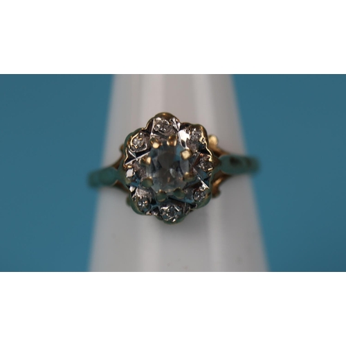 5 - Gold aquamarine & diamond ring