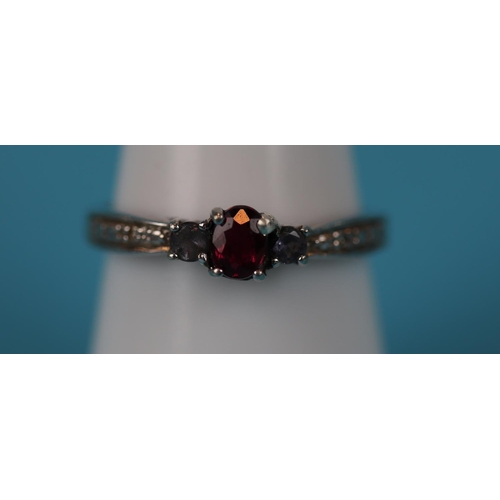 57 - White gold ruby set ring