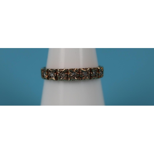 60 - Gold diamond set half eternity ring