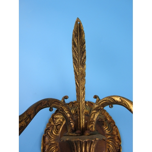 204 - Pair brass wall sconces