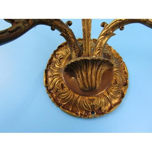 204 - Pair brass wall sconces