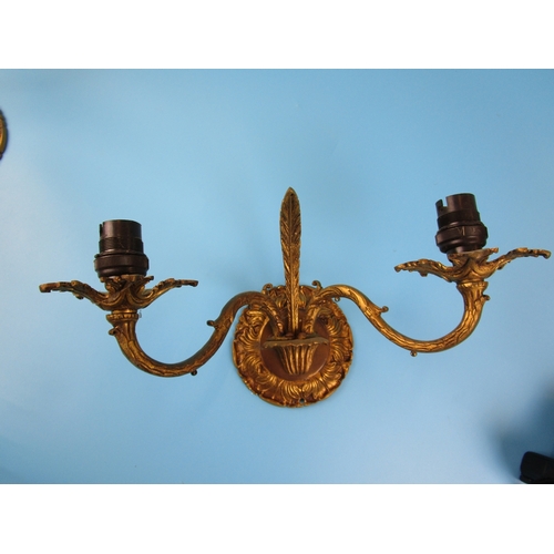 204 - Pair brass wall sconces