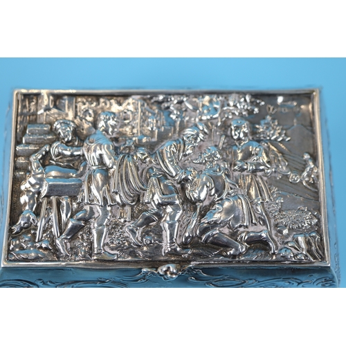 1 - Berthold Muller chased silver casket - Approx weight: 188g