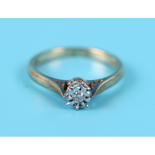 24 - Gold diamond solitaire ring