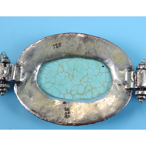 63 - Turquoise bracelet marked 925