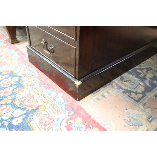 405 - Office suite comprising of leather top desk and leather top filing cabinet